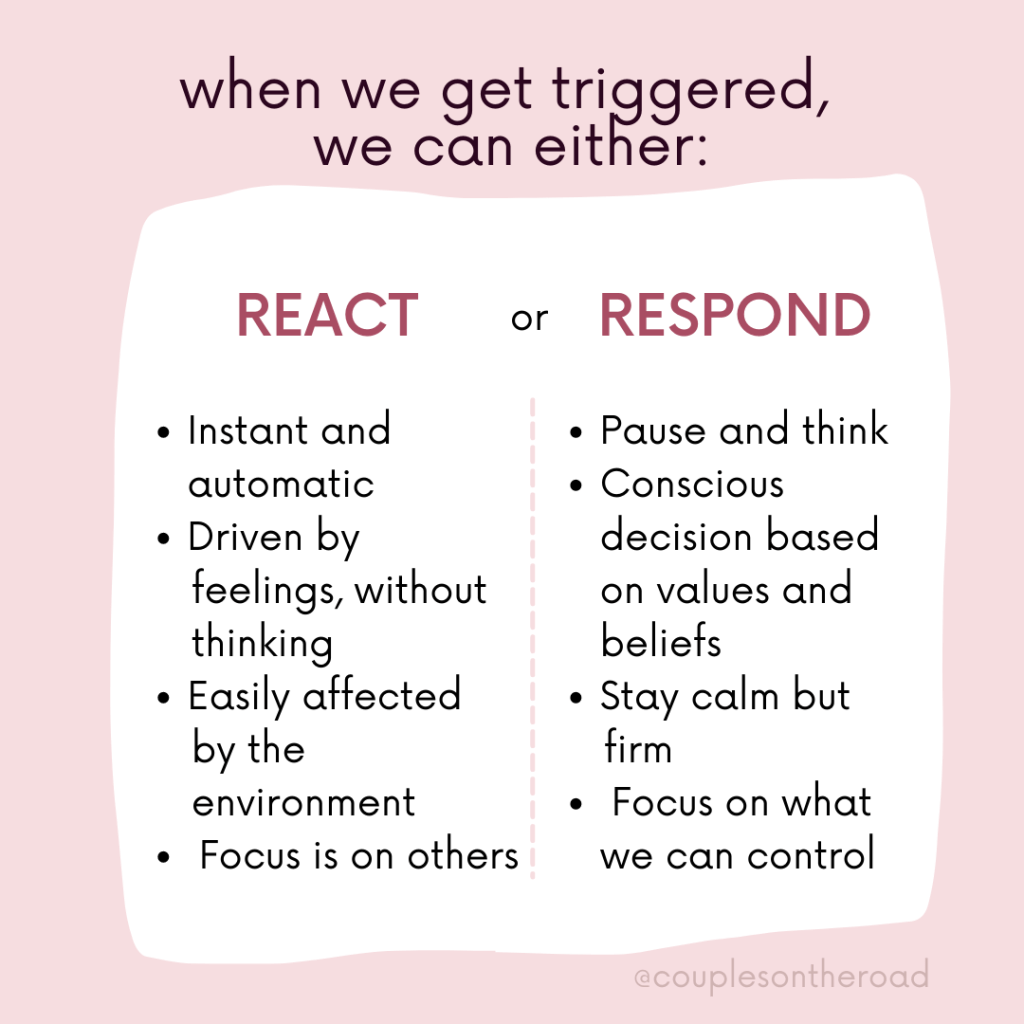 Empower yourself in a stressful situation. React or respond.